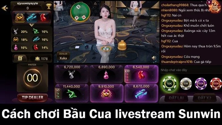 Cách chơi Bầu Cua Livestream Sunwin cho người mới 