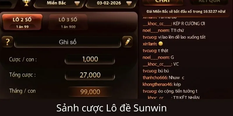 Tổng quan về sảnh Lô đề Sunwin