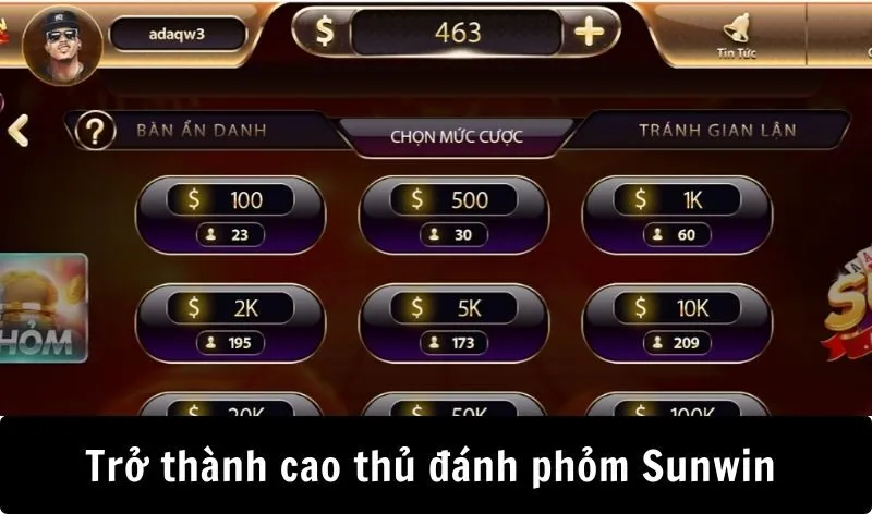 Cách chơi Phỏm Sunwin qua các bước