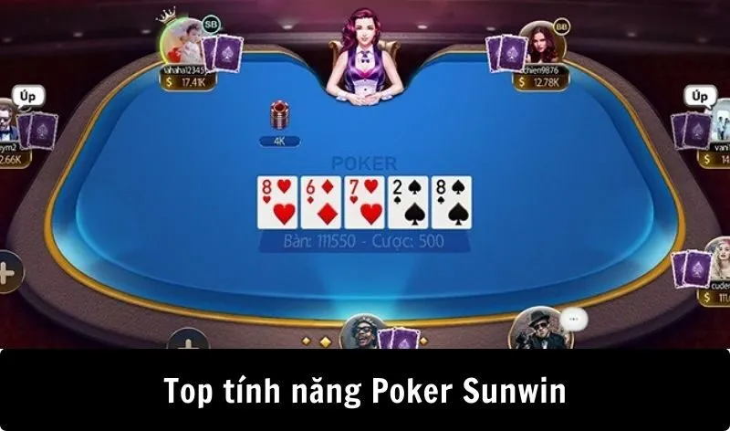 Top tính năng đặc biệt trong Poker Sunwin