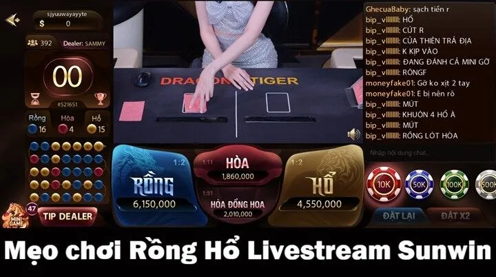 Cách thần bài phá đảo Rồng Hổ Livestream Sunwin 