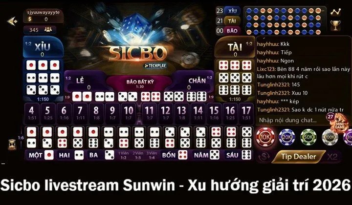 Sicbo Livestream Sunwin xu hướng giải trí 2026 