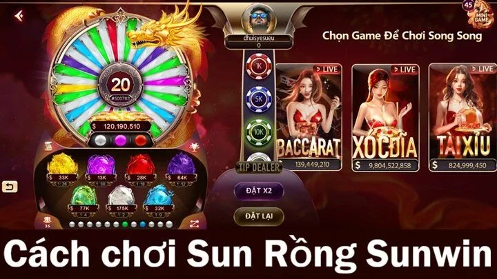 Cách bắt đầu ván Sun Rồng Sunwin 