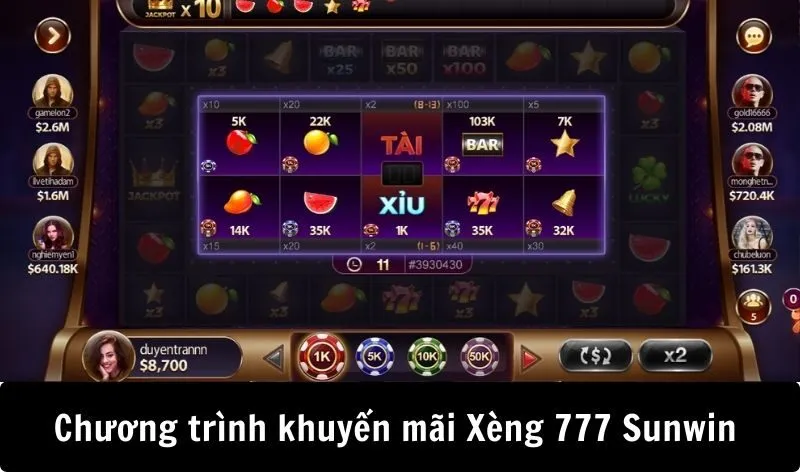Chương trình khuyến mãi hấp dẫn Xèng 777 Sunwin